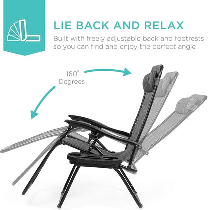 Best Choice Products Set of 2 Adjustable Steel Mesh Zero Gravity Lounge Chair - Image 4