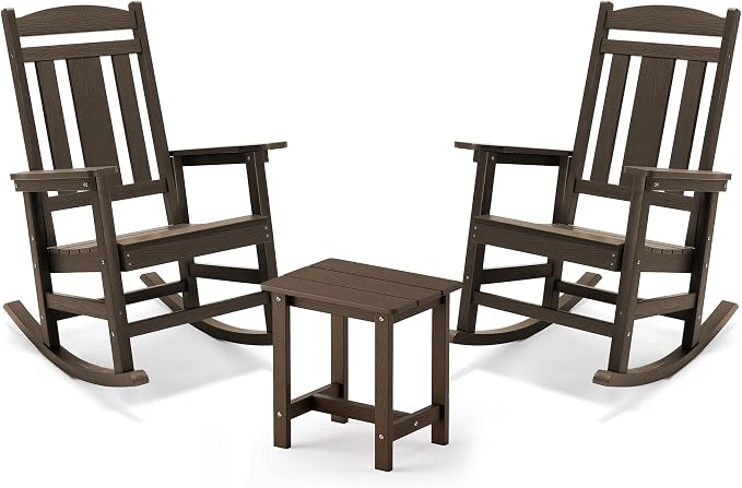 LUE BONA Outdoor Rocking Chairs Set, Poly Porch Rockers by LUEBONA