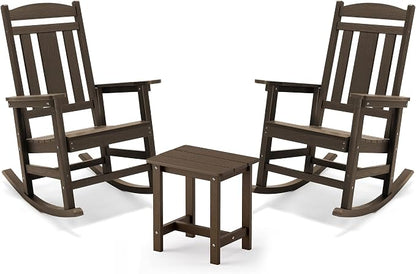 LUE BONA Outdoor Rocking Chairs Set, Poly Porch Rockers by LUEBONA