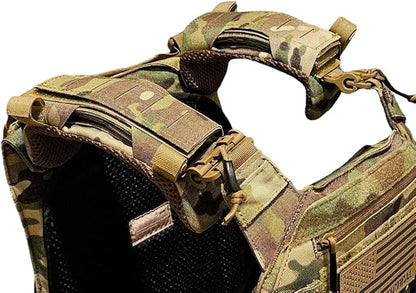 Redemption Crusader 2.0 Molle Quick Release Buckles Airsoft Vest With Adjustable Size Sides And Triple Pouch
