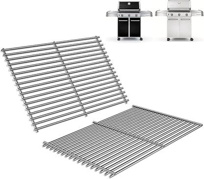 4 Burner Genesis II Grill Grates for Weber Genesis 2 GS4 E-310 E-330 E-315 E-325 S-345 Grill Replacement Parts, for Weber Genesis II/ II LX300 Series S-310 II S-335 II SE-335 II 66095 66802 Grates
