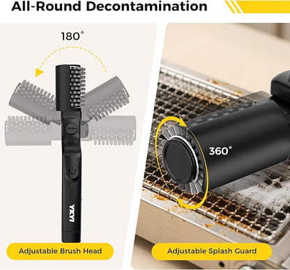 Electric Rotary Grill Brush for Outdoor Grill, 3-Speed Power Control, 304 Stainless Steel BBQ Grill Brush with No Bristle Shedding, 90 Mins Extended Runtime Grill Cleaning Brush (Black)