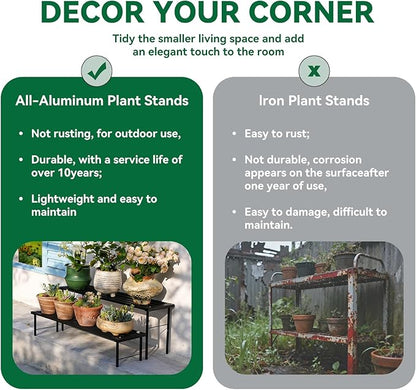 Metal Plant Stand, Rust-proof Aluminum Flower Pot Stand, Heavy Duty Planter - Image 7