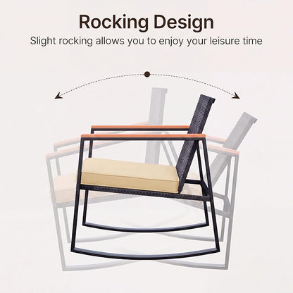 Gizoon 3 Pieces Rocking Patio Bistro Set | - Image 5
