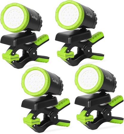 4-Pack Rechargeable LED Work Lights, 360-Degree Adjustable Spotlights with Magnetic Base, Clamp Lights for Barbecue, Workshop, Construction Site, Car Repairing and Home Using
