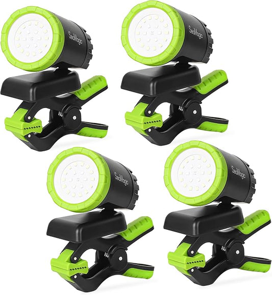 4-Pack Rechargeable LED Work Lights, 360-Degree Adjustable Spotlights with Magnetic Base, Clamp Lights for Barbecue, Workshop, Construction Site, Car Repairing and Home Using