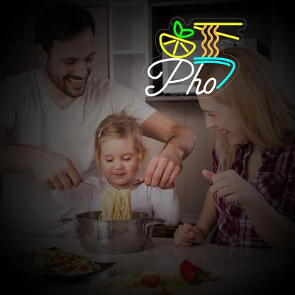 Pho Neon Sign for Wall Decor, Vietnamese Pho Led Sign for Vietnam Noodles Shop, Light up Signs for Business, Restaurant, Kitchen