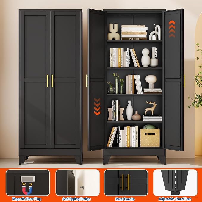 GAIOUS 71''Tall Metal Garage Storage Cabinet, File Cabinet - Image 7