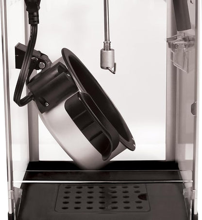West Bend Stir Crazy Movie Theater Popcorn Popper, Gourmet Popcorn Maker Machine with Nonstick Popcorn Kettle, Measuring Tool and Popcorn Scoop for Popcorn Machine, 4 Qt., Black
