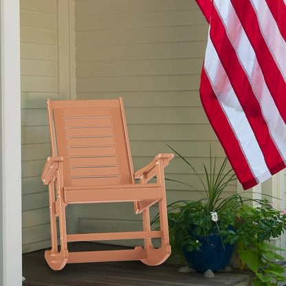 GREENVINES Oversized Outdoor Rocking Chairs Set of 4, HDPE Rocker, Teak | 21.7" - Image 9