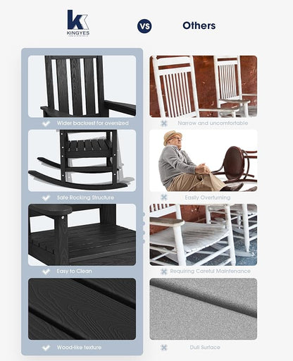 Oversized Outdoor Rocking Chair, HDPE Patio Rockers - Image 9