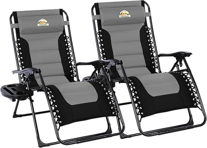 Colegence Oversized Padded Zero Gravity Chairs, 0-170° lock, removable side by ColegenceOutdoor