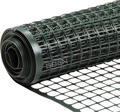BOEN Garden Fence Temporary Barrier Outdoor Fence for Dog, Rabbit or Deer, Garden Netting Plastic Mesh Plant Protection (4' x 100', Green)