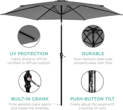 Best Choice Products 10ft Outdoor Patio Umbrella, Outdoor Table Umbrella - Image 5