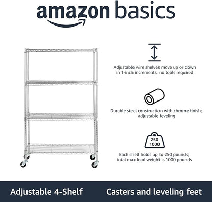 Amazon Basics 4-Shelf Adjustable Heavy Duty Storage Shelving Unit - Image 3