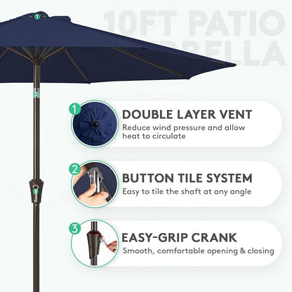 JEAREY 10 ft Outdoor Patio Umbrella w/Tilt and Crank - Image 2
