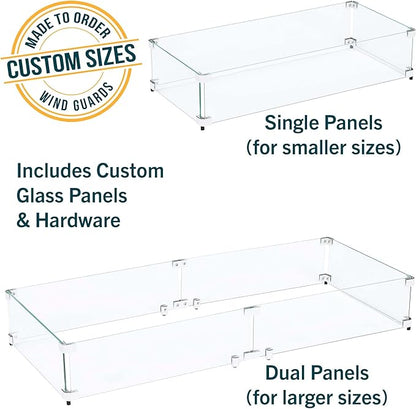 Custom Sized Wind Guard for Gas Fire Pits - Celestial Fire Glass