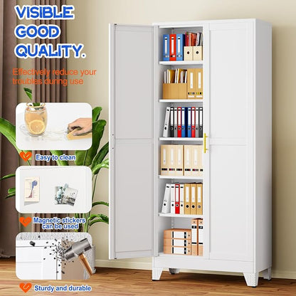 GAIOUS 75''Tall Metal Garage Storage Cabinet, File Cabinet - Image 3