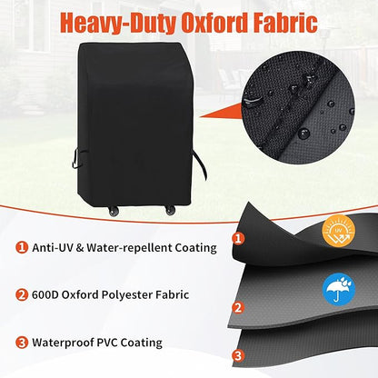 iCOVER Small Grill Cover - 30 inch Two Burner BBQ Gas Grills Covers 600D Heavy Duty Waterproof, Fits Weber/Char-Broil/Brinkmann/Nexgrill/Jenn Air/Pit Boss 3 Series with Collapsed Side Tables