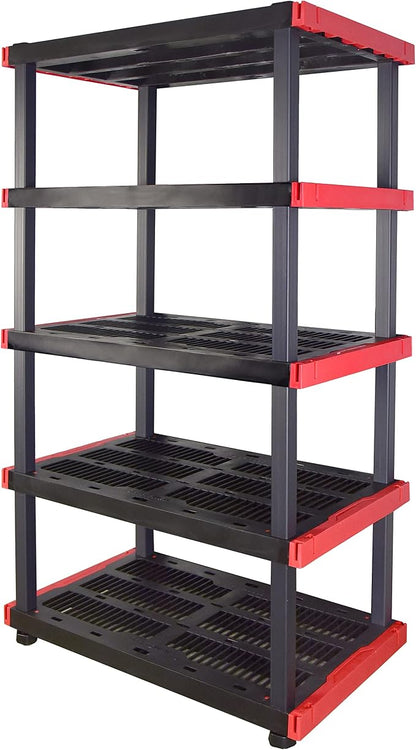 CX Craftsman 5-Tier Heavy Duty Plastic Storage Shelves, Garage Organization | by BLACKYELLOW