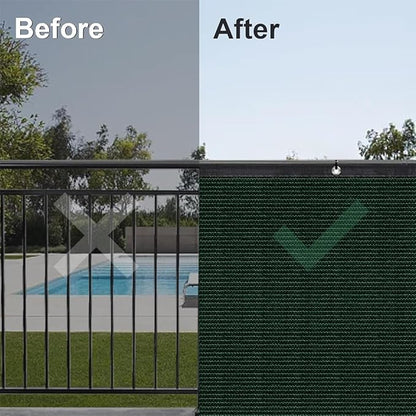 LITA 4' x 87' Garden Privacy Fence Screen Cover (HDPE) UV Protection Weather-Resistant Heavy Duty Shade Cover for Deck, Patio, Backyard, Outdoor Pool, Porch, Railing, Dark Green, Customizable