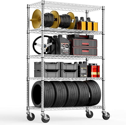 M MZG 5-Shelf Storage Shelves, Wire Shelving Heavy Duty Metal Storage Shelving by MEIGAOPLASTICANDMETALHKCOLIMITED