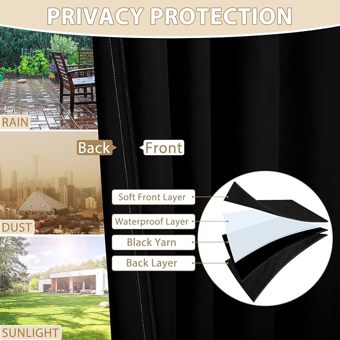 HDCAXKJ Waterproof Outdoor Curtains - Image 5