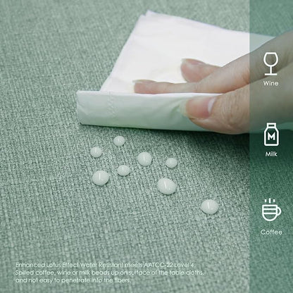 BALCONY & FALCON Rectangle Tablecloth Washable Wrinkle Resistant and Water Proof Table Cloth Decorative Linen Fabric Tablecloths for Dining Parties Kitchen Wedding Outdoor(Light Aqua Green, 57x118)
