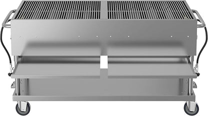 60 in. Commercial Mobile Outdoor Propane Gas Grill, ETL Listed in Stainless-Steel (KM-CGM-60)