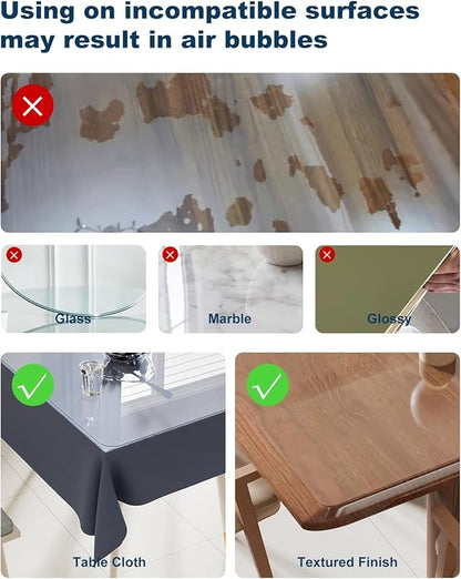 24" x 48" Crystal Clear Plastic Table Cover Protector, Spill Resistant Soft PVC Desk Pad Mat, 1.5mm Thick Rectangle Vinyl Table Top Protector for Dresser, Office, Dining Room Table