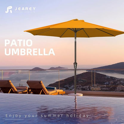 JEAREY 9FT Outdoor Patio Umbrella, Market Umbrella, Sun Orange | Outdoor Table - Image 7