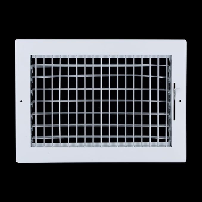 [2 Pack] Fits 12x8 Duct Opening Steel Adjustable Air Supply Grille by Handua | Register Vent Cover Grill for Sidewall and Ceiling | White | Outer Size: 13.75" X 9.75"