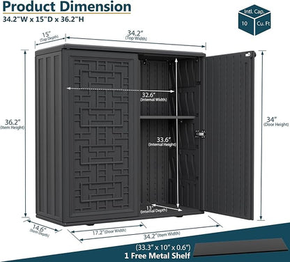 HOMSPARK Indoor/Outdoor Storage Cabinet - Image 3
