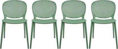 2xhome Set of 4 Patio Dining Chairs | Modern Stackable Outdoor Pool Side Chair by 2xhome