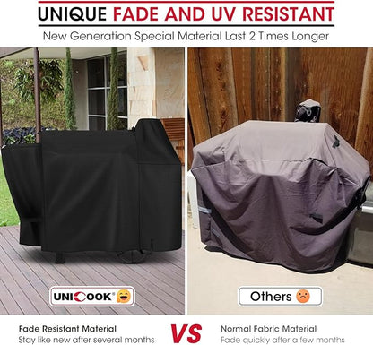 Unicook Pellet Grill Cover Compatible with Pit Boss 820, 820 Deluxe and 850, Outdoor Waterproof Wood Pellet BBQ Smoker Cover, All Weather Protection