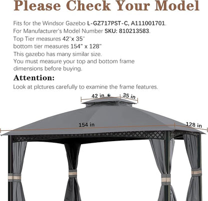 SCOCANOPY Gary Replacement Top for 10X12Ft Oakmont Gazebo L-GZ1188PST-A - Image 2