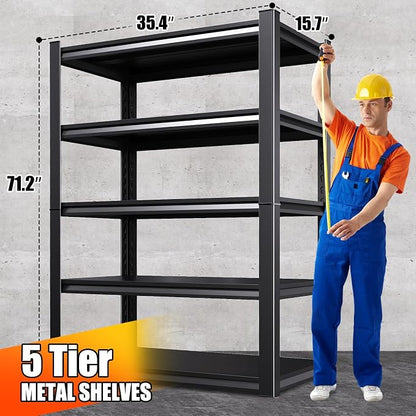 71.2''H Storage Shelves, 2500lbs Garage Shelving, Adjustable Heavy Duty - Image 2