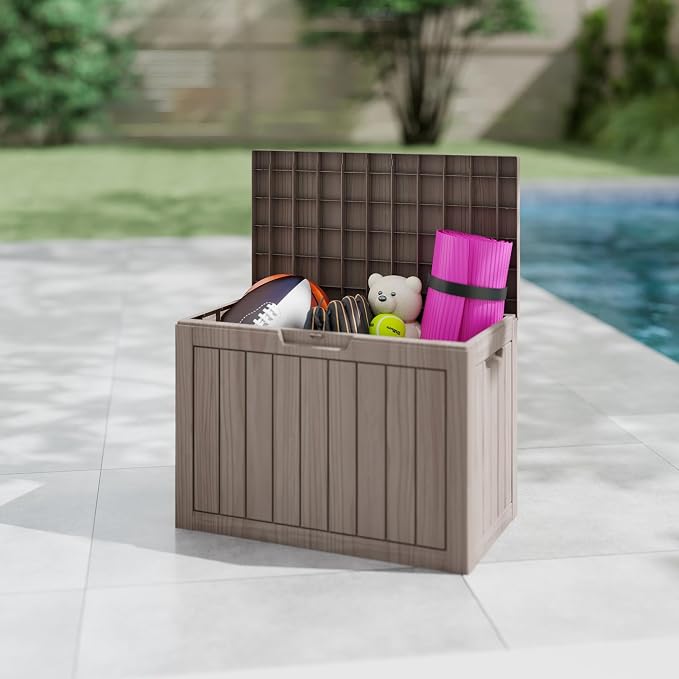 Outdoor Storage Box, 50 Gallon Waterproof Deck Box, Snap-Together Storage Bin - Image 6