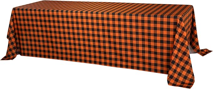 Classic Gingham Buffalo Tablecloth Fabric - Oblong 90x156 Inch Water Proof Checkered Table Cloth for Indoor Outdoor - Table Cover for Birthday, Picnics, BBQs, and Parties