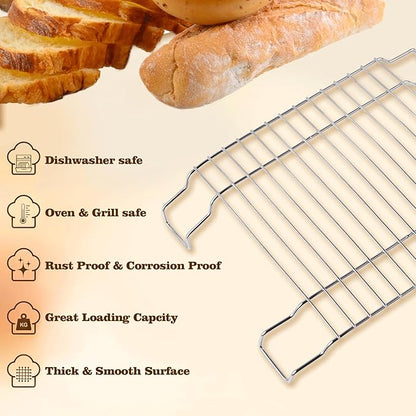 VBGK Cooling Rack, Heavy Duty Stainless Steel Wire Rack for Baking, Grilling, Roasting, Drying, Nonstick 11.81"x8.66" Oven & Dishwasher Safe, Compatible with Electric Cooktop