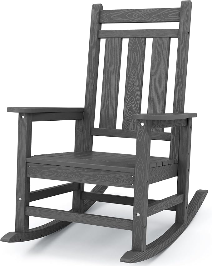 Oversized Outdoor Rocking Chair, HDPE Patio Rockers by KINGYES