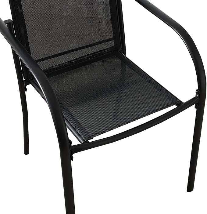 Stackable Patio Chairs Set of 4, Outdoor Dining Chairs - Image 7