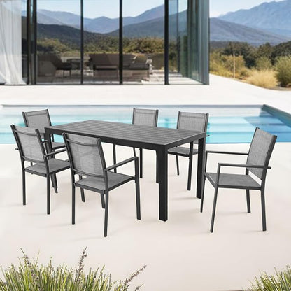 Patio Dining Chairs, All-Weather High-Resilience Textilene Outdoor Dining Chair - Image 8