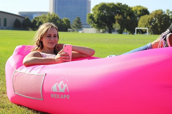 WEKAPO Inflatable Sun Lounger, Air Sofa, Hammock, Portable, Waterproof and Leak-Proof, Ideal for Backyard, Beach, Travel, Camping, Picnics and Music Festivals