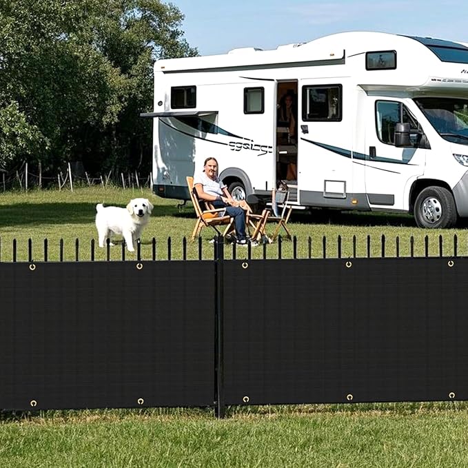 2.5' x 87' Balcony Privacy Screen Fence Cover with Zip Ties Grommets for Apartment Patio Porch Deck Backyard Outdoor (Black)