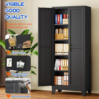 GAIOUS 71''Tall Metal Garage Storage Cabinet, File Cabinet - Image 3
