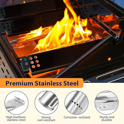 Grill Parts for Nexgrill Replacement Parts 2 Burner 720-0864 720-0864M,Cast Iron Cooking Grate,Heat Shield,Burner Kit for Megamaster 720-0864MA Grill Grates Replacement Parts kit for nexgrill grates