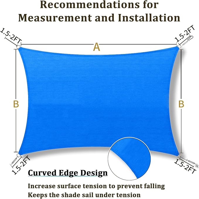 Shade&Beyond 15'x30' Sun Shade Sail Canopy Rectangle, UV Block Breathable - Image 5