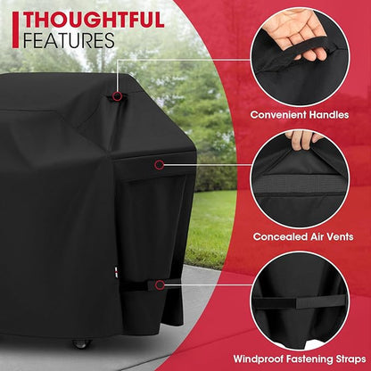 Unicook Grill Cover 60 Inch, Heavy Duty Waterproof Gas Grill Cover for Outside, Fade Resistant Outdoor Barbecue Protector, Compatible with Weber Char-Broil Nexgrill BBQs up to 58" Wide