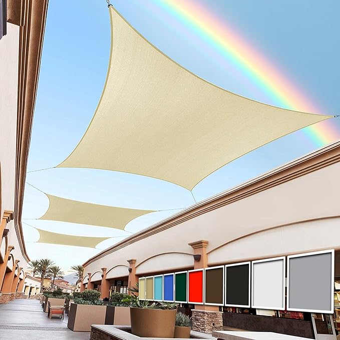 Royal Shade 9' x 18' Beige Rectangle Square Sun Shade Sail Order to Make by RoyalShade